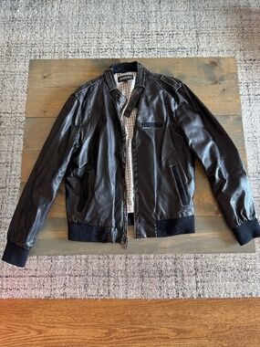 Members Only Iconic Racer Faux Leather Jacket Black Men’s L